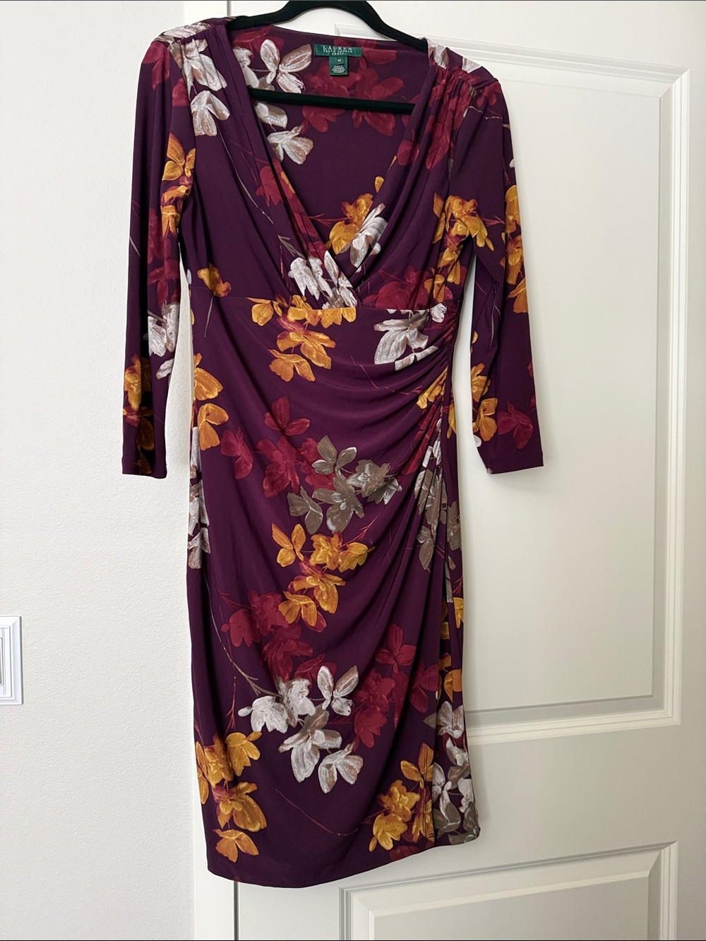 Ralph Lauren Purple Floral Wrap-Style Dress